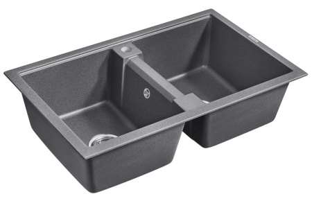 Кухонная мойка Paulmark TANDEM 80/2 PM238150-DG 80х50 цвет черный